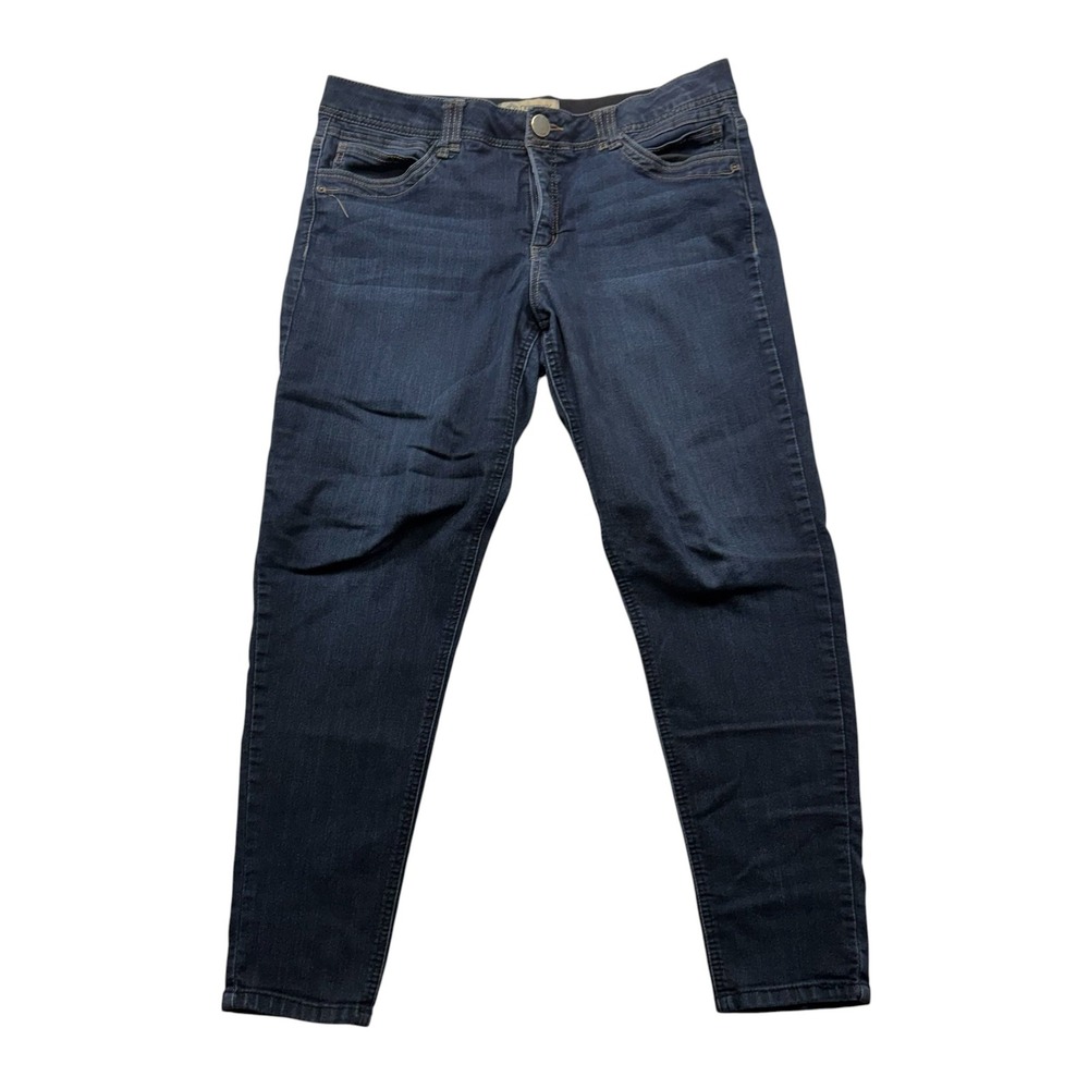 Democracy Ab Solution Skinny Jeans Dark Indigo Stretch Denim Womens 14 #K11
